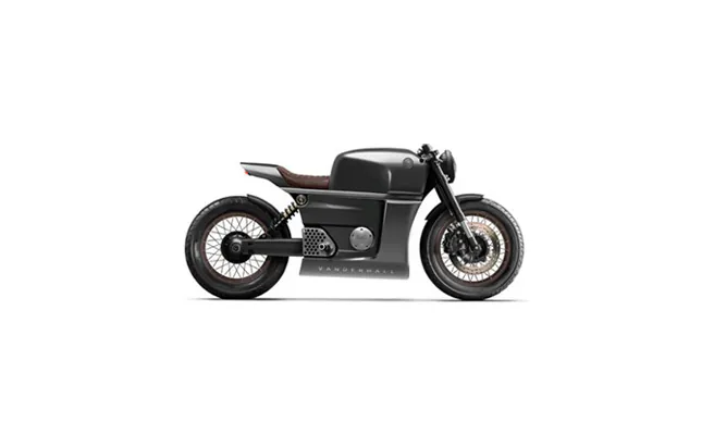 Side profile of a dark electric motorcycle design study